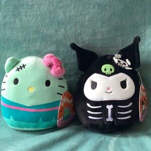 Cute Plush hello kitty and kuromi Squishmallow set